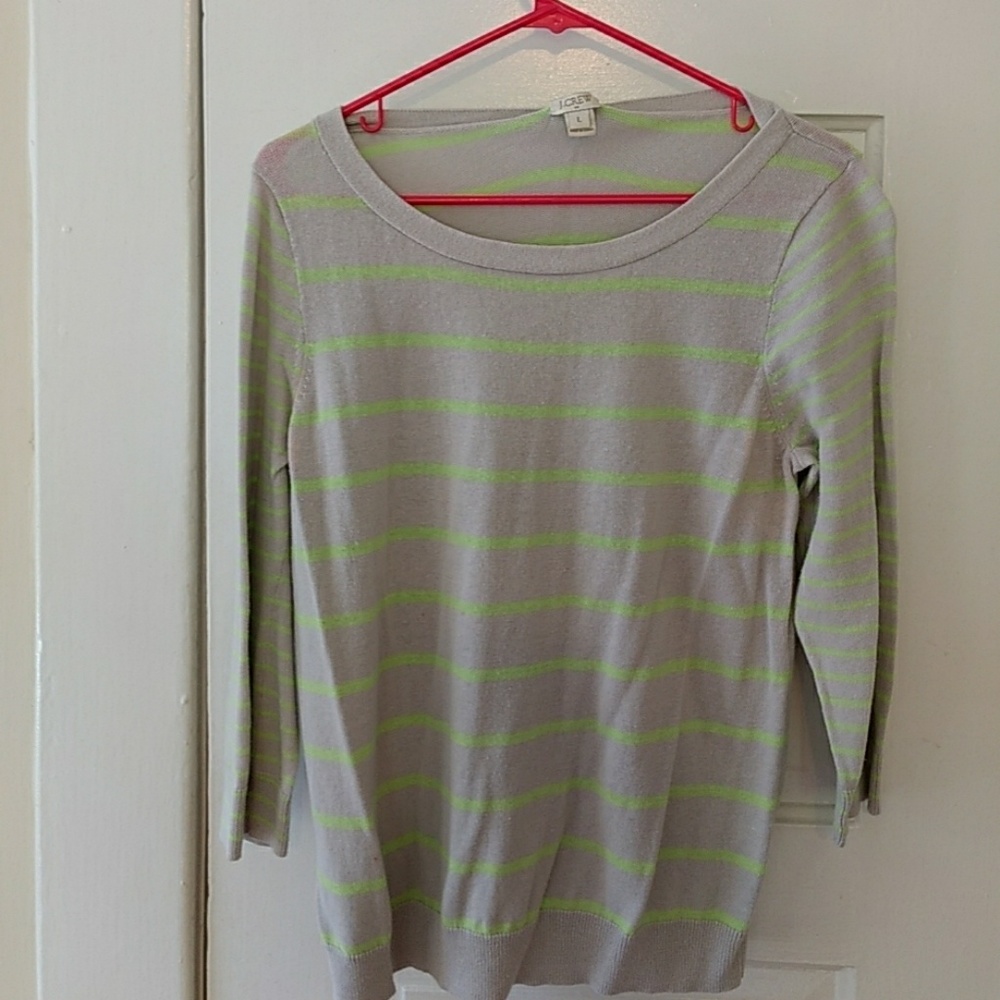 3/4 sleeve striped sweater